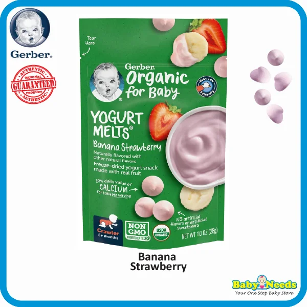 Gerber Organic Baby Yogurt Melts (Banana Strawberry/Red Berries) - Image 2