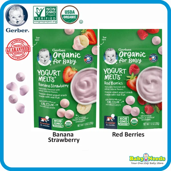 Gerber Organic Baby Yogurt Melts (Banana Strawberry/Red Berries)