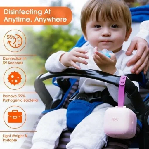 59S Feeding Bottle UVC LED Sterilizer Bag/Mini Baby Soother Pacifier Sterilizer Box - Image 6