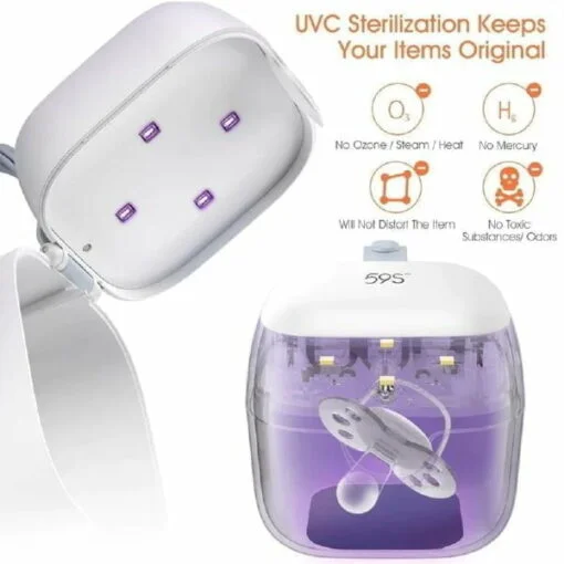 59S Feeding Bottle UVC LED Sterilizer Bag/Mini Baby Soother Pacifier Sterilizer Box - Image 7