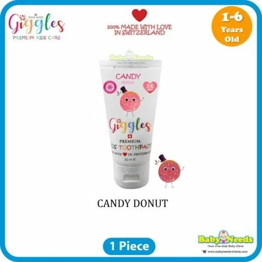 Giggles Premium Kids Toothpaste (Candy Donut/Chocolate Cupcake/Candy Apple/Mandarin Delight/Melon Delight/Strawberry Short Cake) - Image 2