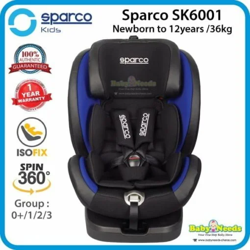 Sparco SK6001 360 Spin Isofix Car Seat (0-36kg) - Image 7