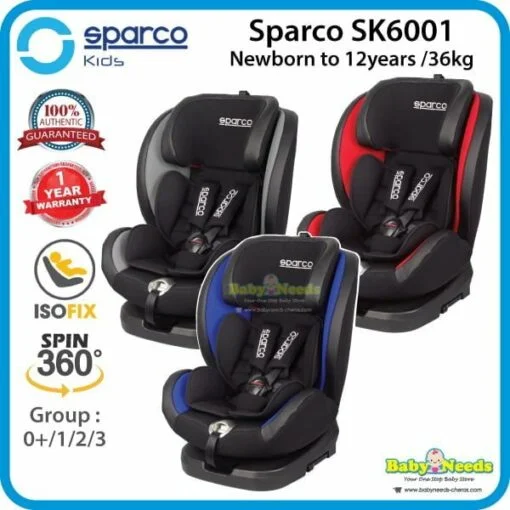 Sparco SK6001 360 Spin Isofix Car Seat (0-36kg)