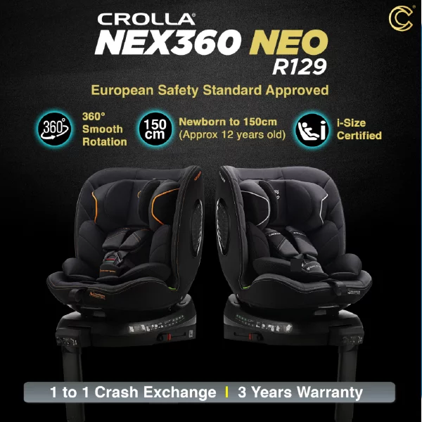 Crolla Alpha R129/Nexus/NEX360/Max Isofix Baby Car Seat/Air Carrier - Image 9