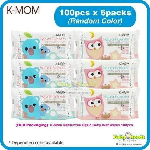 K-Mom First Wet Wipes Promise / Natural Pureness Basic Baby Wipes 100pcs (6packs) - Image 2