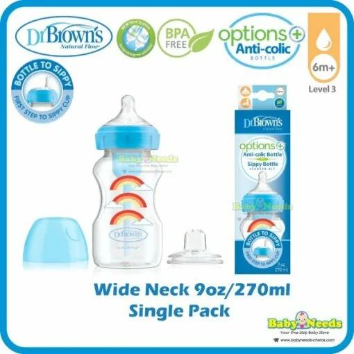 Dr Brown’s Options+ Wide-Neck Baby Bottle and Sippy Spout Starter Kit - Image 2