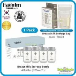Haenim Breast Milk Storage Double Ziplock Bag 180ml/Wide Neck Storage Bottle 200ml