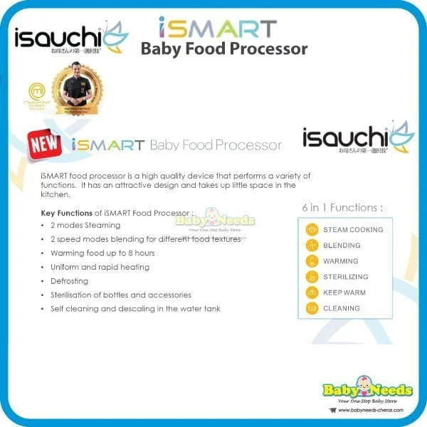 Isa Uchi I-Smart Steam and Blend Baby Food Processor - Image 2