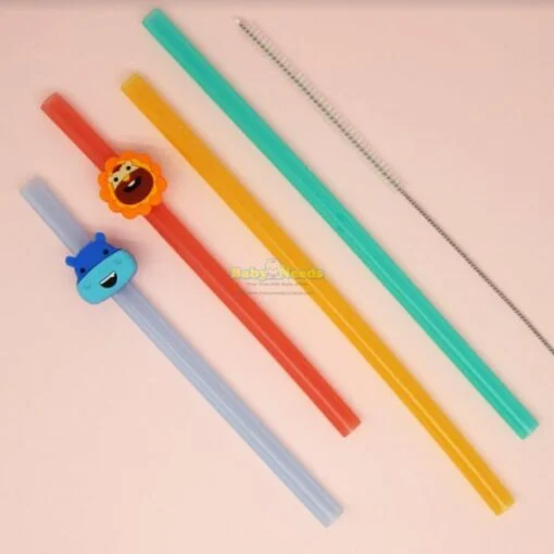 Marcus & Marcus Reusable Silicone Straw Family Set/Silicone Straw & Brush Set - Image 7