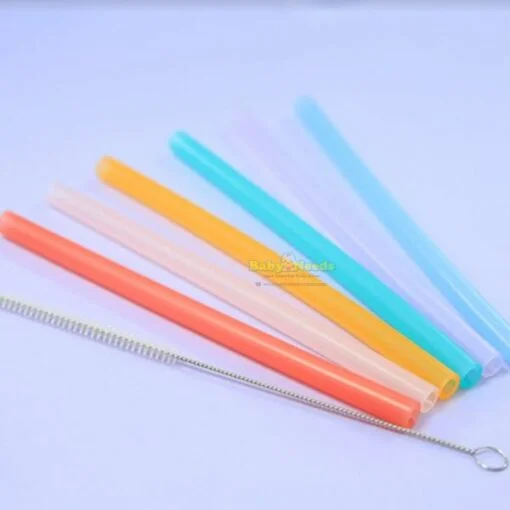 Marcus & Marcus Reusable Silicone Straw Family Set/Silicone Straw & Brush Set - Image 3
