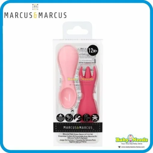 Marcus & Marcus Silicone Palm Grasp Baby Spoon&Fork - Image 2