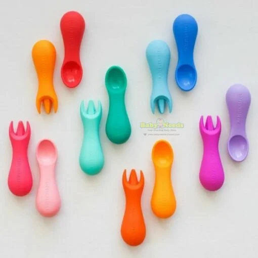 Marcus & Marcus Silicone Palm Grasp Baby Spoon&Fork - Image 3