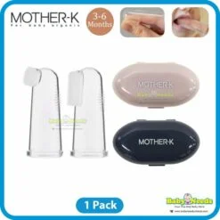 Alternative view of K-Mom Mother-K Baby Finger Silicone Toothbrush Set with Case