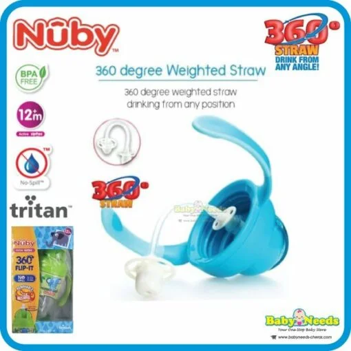 Nuby Tritan Flip-It With 3D Vinyl Wrap With Weighted Straw Drinking Bottle 400ml - Image 5