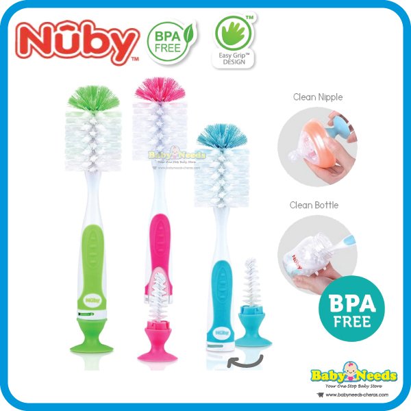Nuby Easy Clean Soap Dispensing Brush With Suction Base, Bottle Feeding, Baby & Toys