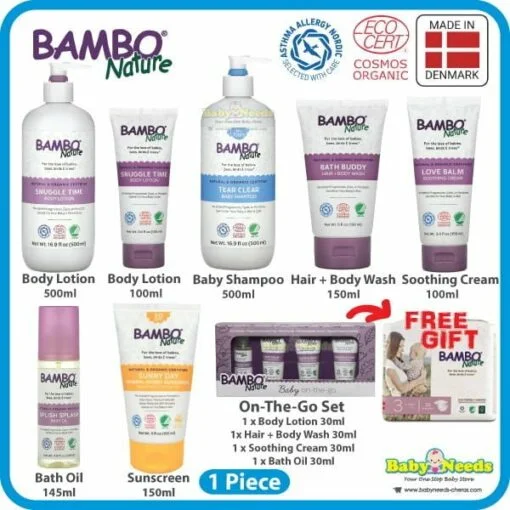 Bambo Nature Dream Baby Lotion/Shampoo/Hair&Body Wash/Soothing Cream/Bath Oil/Sunscreen