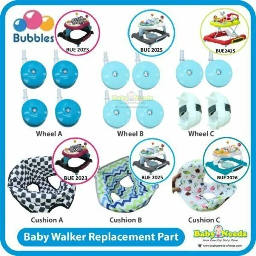 Bubbles 3 in 1 /5 in 1 Baby Walker Wheel/ Replacement Cushion