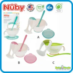 Nuby Garden Fresh Mash N Feed Bowl with Spoon and Food Masher