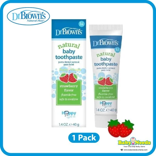 Dr Brown's Natural Baby Toothbrush/Toothpaste Fluoride-Free - Image 3