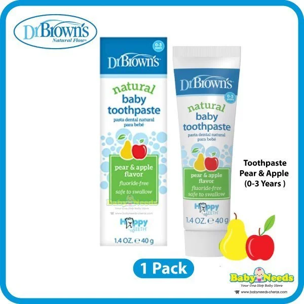 Dr Brown's Natural Baby Toothbrush/Toothpaste Fluoride-Free - Image 2