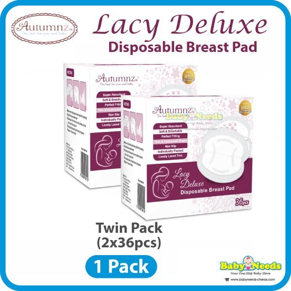 TWIN PACK 72 PCS Autumnz- Lacy Deluxe Disposable Breastpad (72 pcs