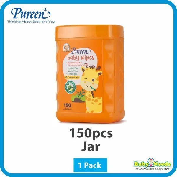 Pureen Extra Moist Baby Wipes Fragrance Free (30pcs/100pcs/150pcs Jar/150pcs Refill) - Image 3