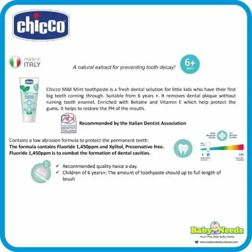 Chicco Baby Toothpaste/Baby Toothbrush - Image 2