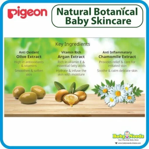 Pigeon Natural Botanical Baby Head&Body Wash/Milky Lotion/Water Gel/Massage Oil - Image 2