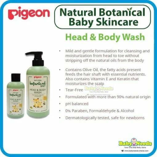 Pigeon Natural Botanical Baby Head&Body Wash/Milky Lotion/Water Gel/Massage Oil - Image 4