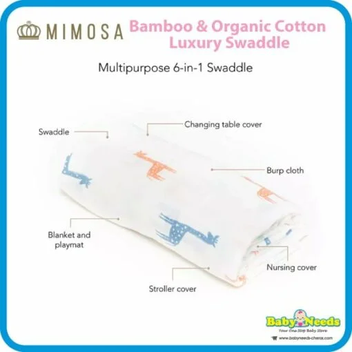 Mimosa Bamboo & Organic Cotton Luxury Swaddle - Image 7