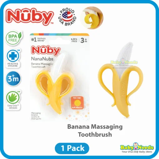 Nuby Silicone Banana Baby Toothbrush - Image 3