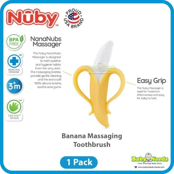 Nuby Silicone Banana Baby Toothbrush - Image 6