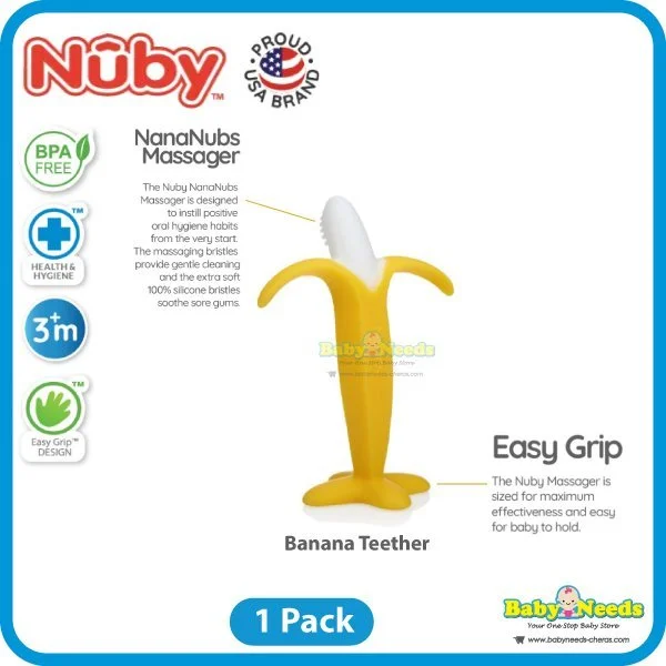 Nuby Silicone Banana Baby Toothbrush - Image 4