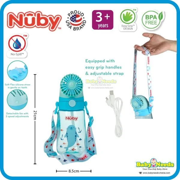 Nuby Super Cool Flip N' Sip Tritan Water Bottle (18oz / 560ml) - Image 2