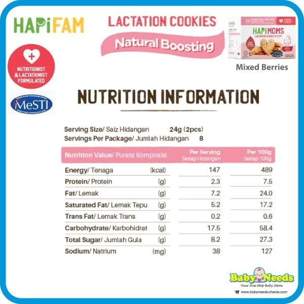 Hapifam Hapimoms Lactation Cookies Mixed Berries/Brownie/Choc Chip - Image 7