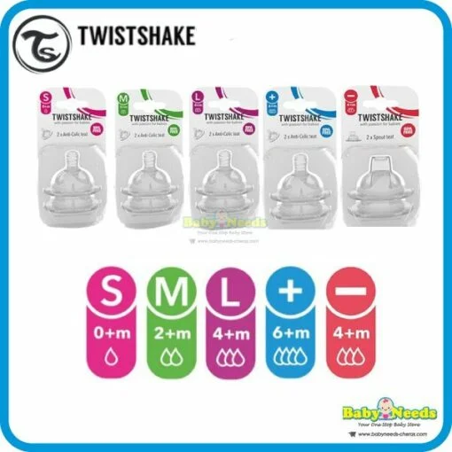Twistshake Anti Colic Baby Bottle Teat S/M/L/Plus6m+/Spout