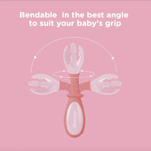 Autumnz Baby Soft Silicone Spoon/Bendable Spoon & Fork Set - Image 6