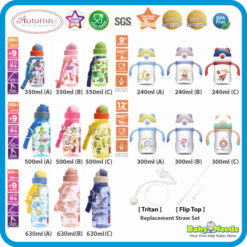 Autumnz Tritan Weighted Straw Cup with Handle/ Flip Top Straw Bottle