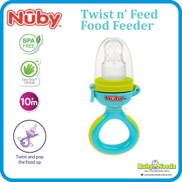 Nuby Twist N' Feed First Infant Soft Foods Feeder Silicone Nipple 10+  Months
