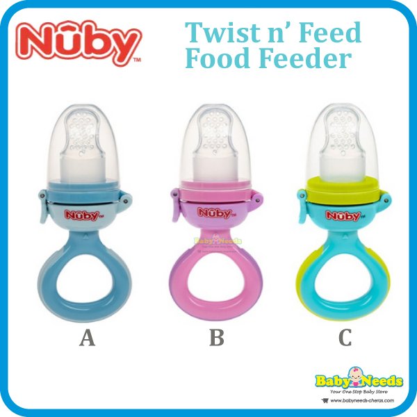 Nuby Twist N' Feed Infant First Foods Feeder with Hygienic Cover: 10M+,  Colors May Vary, Multi