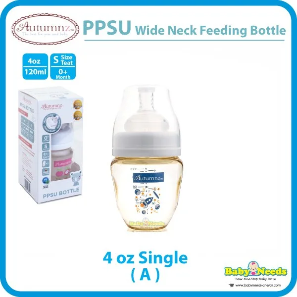 Autumnz PPSU Wide Neck Baby Feeding Bottle Single/Twin Pack 4oz/6oz/8oz/11oz - Image 2