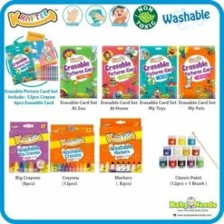 Kraftee Erasable Card Set/ Washable Big Crayon/Crayon/Marker/Classic Paint
