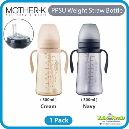 K-Mom Mother-K PPSU Weighted Straw Bottle (300ml)