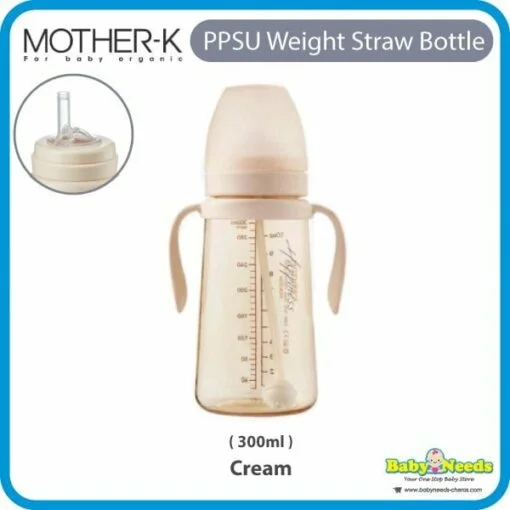 K-Mom Mother-K PPSU Weighted Straw Bottle (300ml) - Image 2