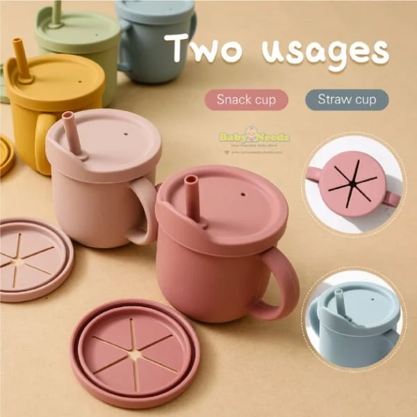Snapkis Baby Silicone Transition Straw Cup/Snack Cup - Image 9