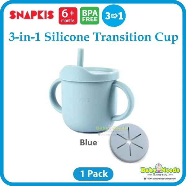 Snapkis Baby Silicone Transition Straw Cup/Snack Cup - Image 2