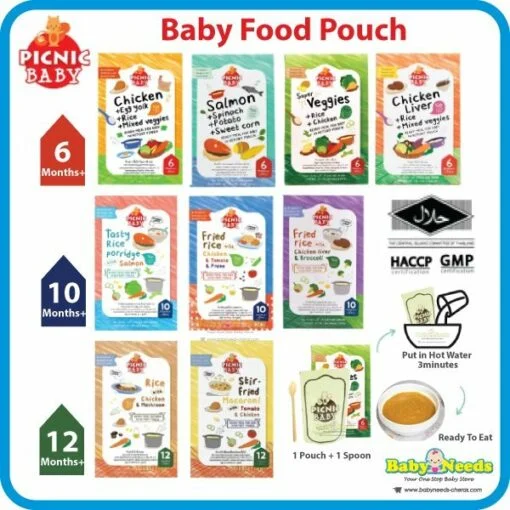 Picnic Baby Food Pouch Natural and Tasty Ready to Eat Baby Food 100g/120g (Halal Certified)