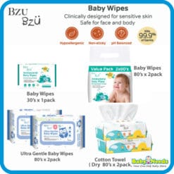 BZU BZU Anti Bacterial/Ultra Gentle Fragrance Free Baby Wet Wipes