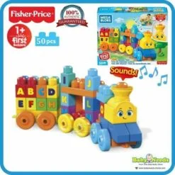 Fisher Price Mega Bloks ABC Alphabet Musical Train Blocks (50pcs)