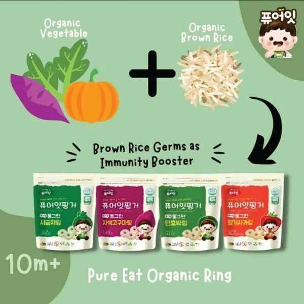 Pure Eat Organic Korea Baby Kids Pop Rice Snack/Finger Stick/Ring/Yogurt/Seaweed - Image 4